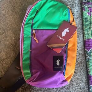 Cotopaxi Multicolor Sling Bag - Green, Purple, Orange- New with Tags